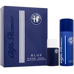 Alfa Romeo Blue darovni set toaletna voda 15 ml + sprej za tijelo 150 ml oštećena kutija za muškarce Cene