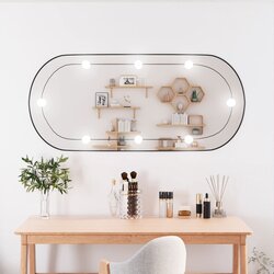 vidaXL Zidno ogledalo s LED svjetlima 45 x 100 cm stakleno ovalno Cijene