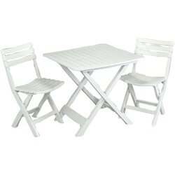 ProGarden camping set - Sklopivi Set sa 2 Stolice i Stolom - Beli Cene