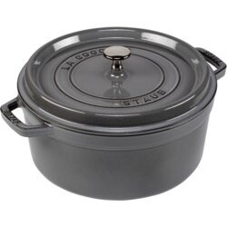 Staub Round Cocotte, 26cm cast iron, graphite grey Cene