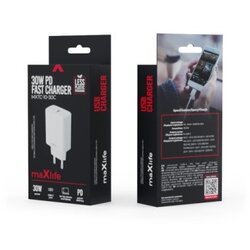 Maxlife kućni punjač za telefon od 30W sa jednim USB-C ulazom White ( OEM0101405 ) Cene