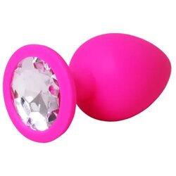  Veliki rozi silikonski analni dildo sa dijamantom Cene