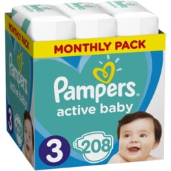Pampers pelene active baby monthlyS3 6-10kg 208kom Cene