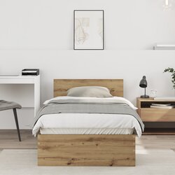 vidaXL krevetna konstrukcija bez madraca s uzglavljem od hrasta 75x190 cm Cijene