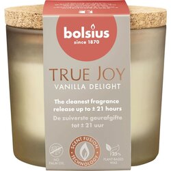 Bolsius Dišeča sveča True Joy s pokrovom iz plute - Vanilla Delight Cene