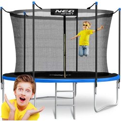 Neo-Sport vrtni trampolin 312 cm (10 ft) s unutarnjom mrežom i ljestvama, plavi Cene