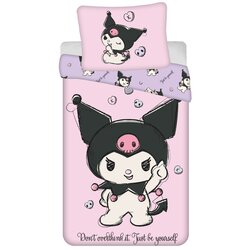 Jerry Fabrics Ružičasta pamučna dječja posteljina za krevet za jednu osobu 140x200 cm Hello Kitty "Kuromi" – Cene