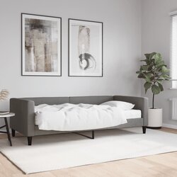 vidaXL Dnevni krevet s madracem tamnosivi 90 x 200 cm od tkanine Cijene