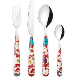  24-delni set jedilnega pribora "Flower & Lemon" - Clear red Cene
