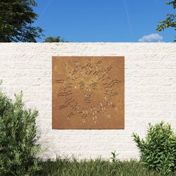 vidaXL Vrtni zidni ukras 55 x 55 cm od čelika COR-TEN s uzorkom sunca Cijene