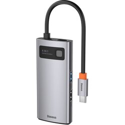 Baseus Metal Gleam 4in1 večnamensko HUB USB Type C - USB Type C Napajanje 100 W / HDMI 4K 30 Hz / 1x USB 3.2 Gen 1 / 1x USB 2.0 Cene