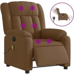Maison Chic Električni masažni naslanjač - Relax naslanjač rjavo blago, (22042513) Cene
