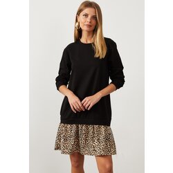 Cool & Sexy Women's Black Leopard Patterned Sweat Dress B16 Cene