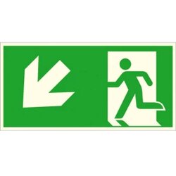 Signal rute za izbjegavanje aluminij Izlaz u slučaju nužde s lijeve strane, dijagonalno prema dolje SafetyMarking 15.A1 Cene