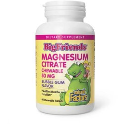 Natural Factors magnezijum citrat bigfriends, 50mg, 60 tableta za žvakanje Cene