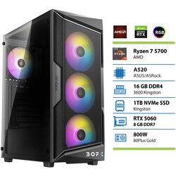 BOFX Namizni računalnik NASH 5, R5-5700, 16 GB RAM, 1 TB SSD, RTX5060|Gaming, (5000120651) Cene