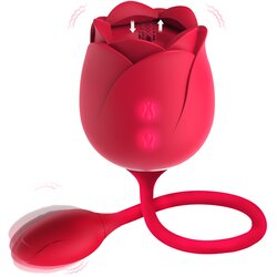 Paloqueth Rose Clitoral Licking Vibrator 9 Licking Modes & 9 Vibrations Red Cene