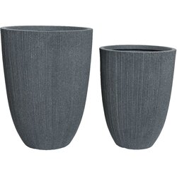 Kaemingk Plastična vaza Lennox/ set 2/1/ siva Cene