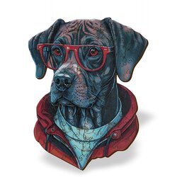 Wood_Magic Wood Magic Slagalica od drveta Puzzle Dog sa naočarima 100 delova Cene