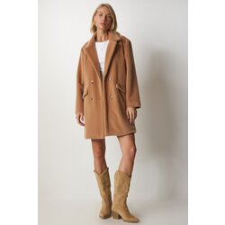  Women's Biscuit, Rabbit Feather Look Oversized Coat Cijene