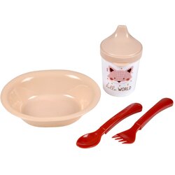 Bébé Douceur Plastičan dječji set posuđa 4 kom Forest – Cene