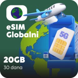 Ananas eSIM Globalna eSIM kartica - 20GB prepaid mobilnih podataka za 30 dana Cene