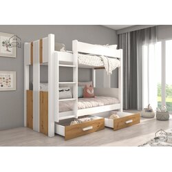 ADRK Furniture krevet na kat pograd arta - 90x200 cm - bel/artisan Cene
