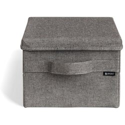 Bigso Siva tekstilna škatla za shranjevanje s pokrovom 27x36x19 cm Soft Storage Small – Cene