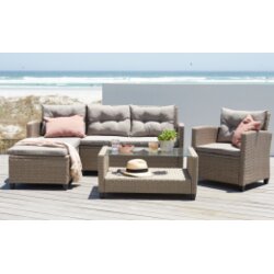 Lounge garnitura moris 4 osoba sa lenjivcem natur Cene