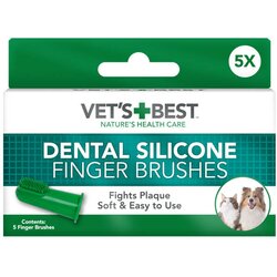 Vets Best silicone finger brushes for dogs - silikonske četkice za zube za pse (5 kom) Cene