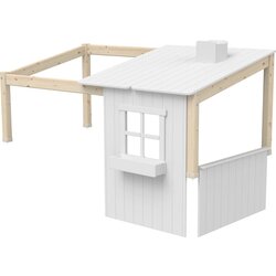 Flexa classic hiša 1/2 - prozoren lak / bela Cene