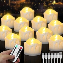 DAPHOMEU 12x polnilne LED čajne svečke z daljincem in časovnikom Cene