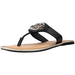 Tommy Hilfiger Japonke Sandalias Mujer Modèle Essential Leather Flat S Črna Cene