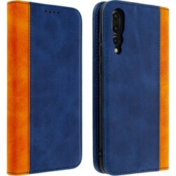Avizar Ovitek za denarnico v patiniranem in dvobarvnem videzu usnja z zgornjim šivom - Midnight Blue str. Huawei P20 Pro, (20599585) Cene