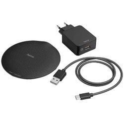 Hama Set bežičnih punjača &quot,QI-FC15 Metal&quot, 15W, podloga za bežično punjenje pametnog telefona, crna indukcijski punjač 2000 mA QI-FC15 Metal 00201687 crna Cijene