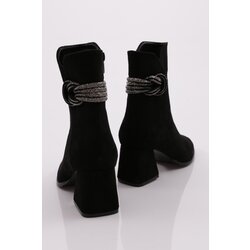 DGN 23121 Women's Heeled Boots Black Suede Cijene