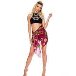 Fashion Hunters Light purple pareo with colorful flowers Cene