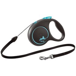 Flexi povodec Black Design S, vrvica - 5 m (različne barve) modra Cene