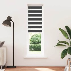 vidaXL Zavjesa zebra crna 60x200 cm širina tkanine 55,9 cm poliester Cijene