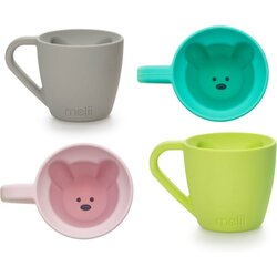 Melii Silicone Bear Mug skodelica Blue & Mint 2x145 ml Cene