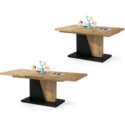 Mazzoni klub sto noir hrast craft zlatni crni Cene