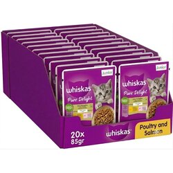 Whiskas Vlažna hrana za mačiće Junior, Piletina i losos, 85gr, 20 komada Cene