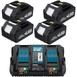 SupplySwap Zamenjava baterije Makita 18V, kapaciteta 6.0Ah, hitro polnjenje, združljivo z BL1860, 2 kompleta, (5000222619) Cene