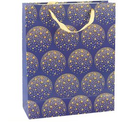 Elegant Gift Bag Gold Stars Navy Blue 32 x 26 x 12 cm Cene
