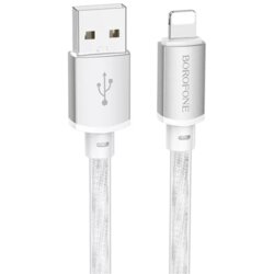 HOCO Technology (HongKong) Co.,Limited USB kabal BOROFONE BX95 Vivid PD silicone charging data cable 1m, 20W iPhone/lightning silver Cene