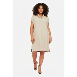 Trendyol Curve Cream Shirt Collar Slit Woven Plus Size Dress Cijene