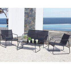 Lounge baštenski set ulkensdal 4 osobe crna Cene
