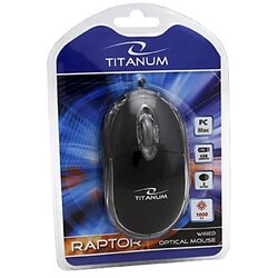 Titanum Miš 3D RAPTOR, USB, optical, black, 1000 dpi, TM102K Cene