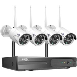 Hiseeu WiFi video nadzorni sistem, 1080P HD ločljivost, Alexa integracija, 3MP 10CH NVR 4 kamere, nobena, (5000136865) Cene