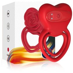 Armony Ring Vibrator Heart Red Cene